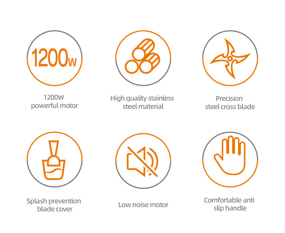 Blender Vertical HALEY 1200W, Lame Inox, 2 Viteze, Motor Silențios, Mâner Anti-Alunecare, Design Compact 37cm